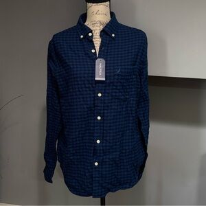 Nautica Men's Navy Plaid Button Down Shirt